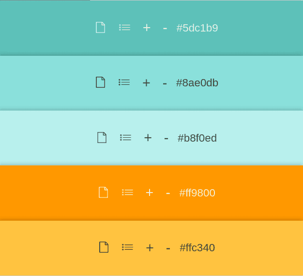 türkise und orange Farbpalette