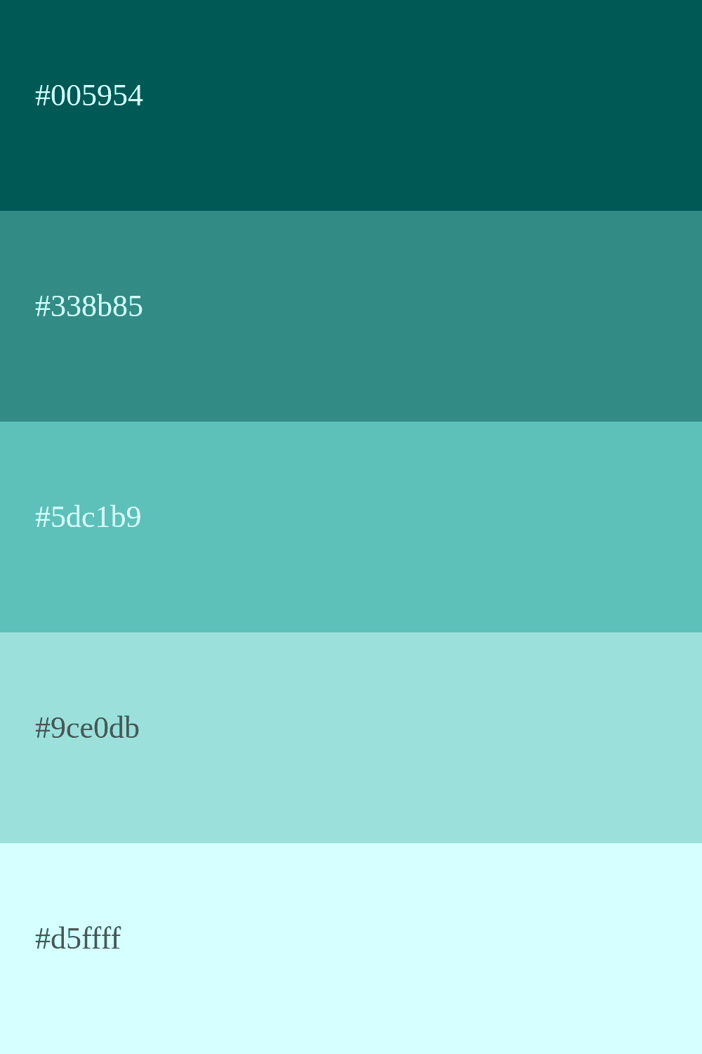 green turquoise color palette