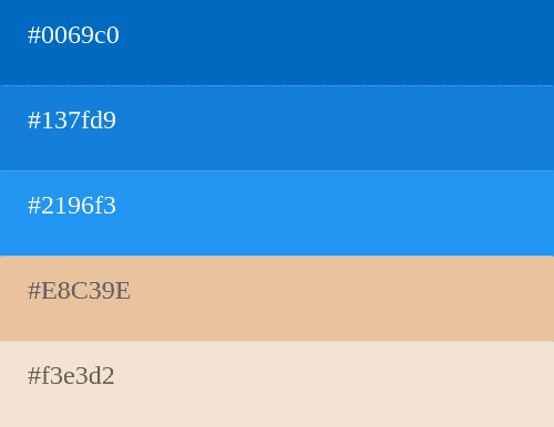 Blue and beige color palette