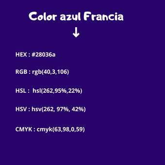 códigos del color Azul Francia