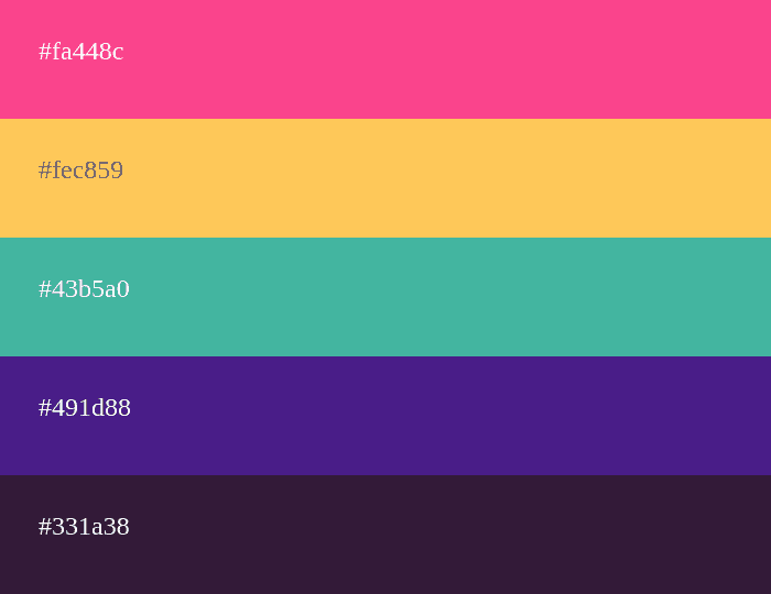 Bold color palette