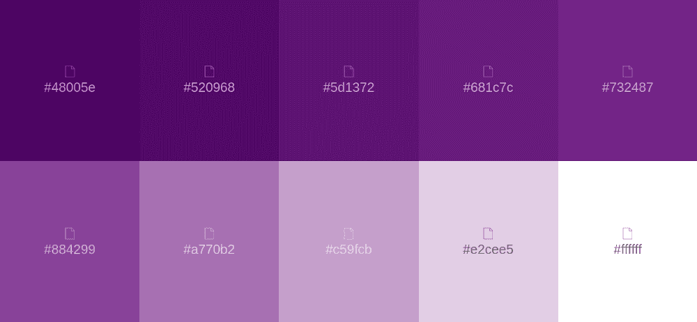 paleta de cores violeta