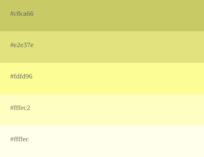 palette de couleur jaune pastel