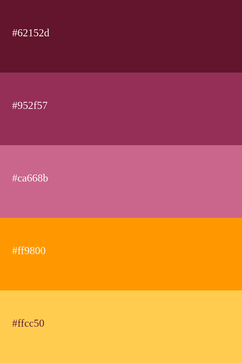 Kirschrot und orange Farbe