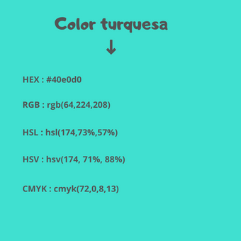códigos del color turquoise