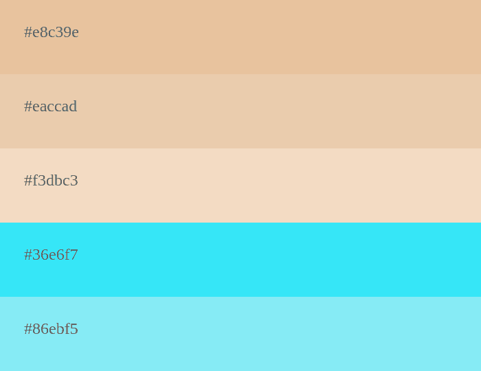 palette de couleurs beige et cyan