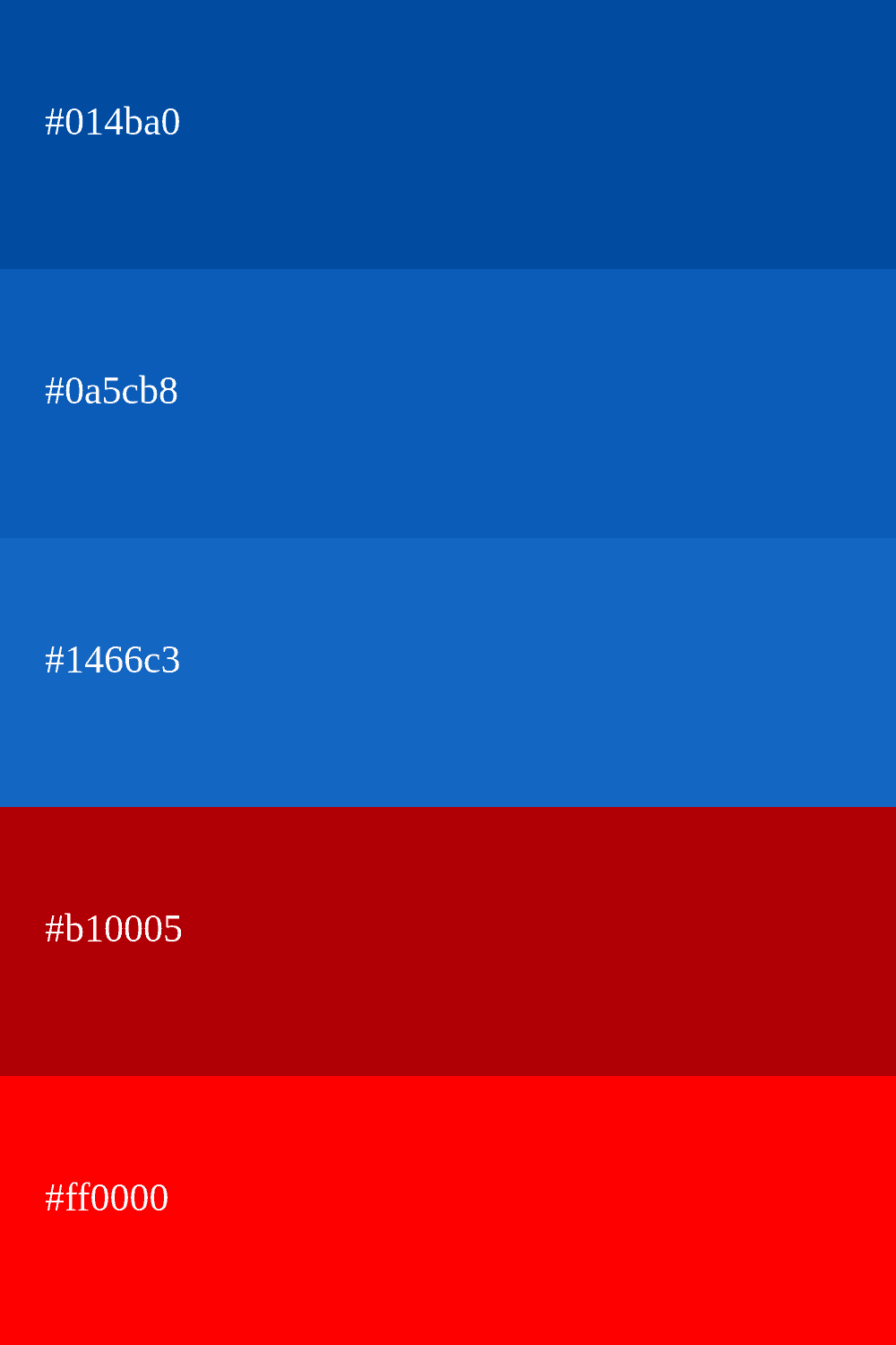 electric blue and red