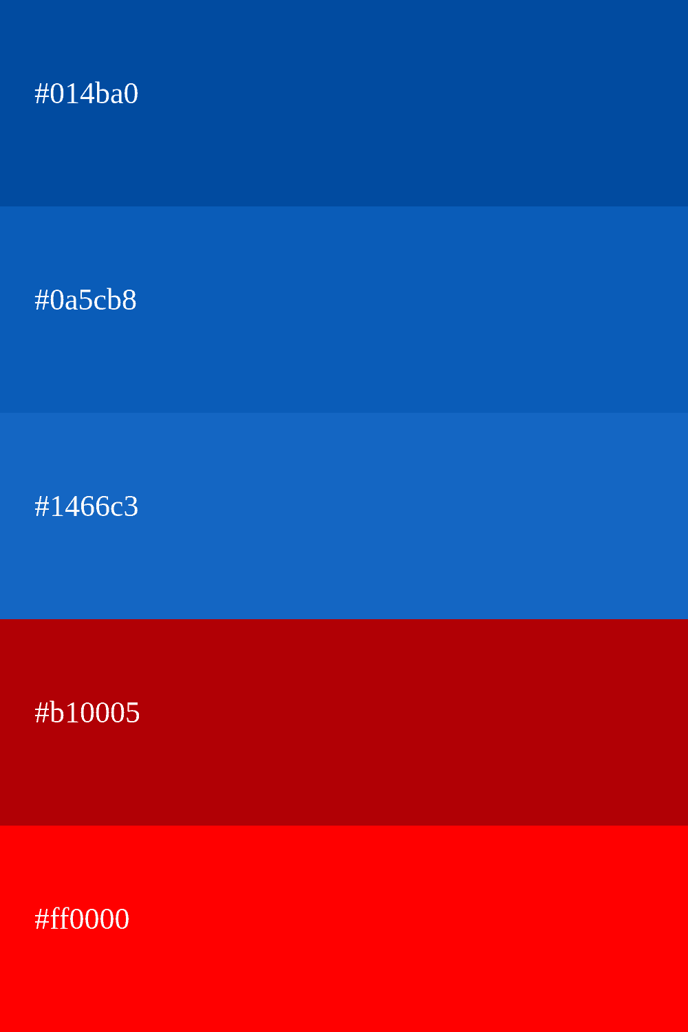 bleu électrique et rouge