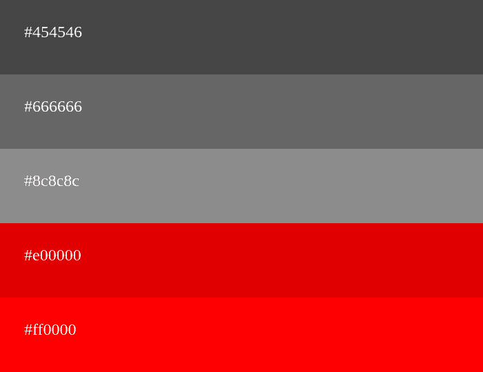 Gray and red color palette