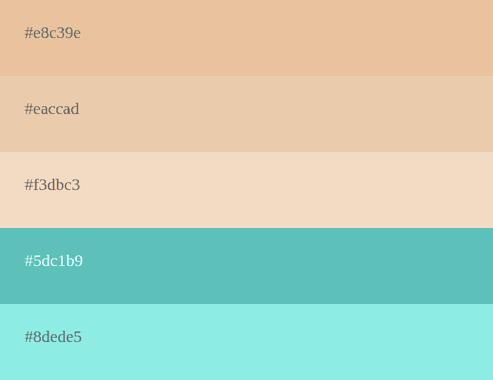 beige and turquoise color palette