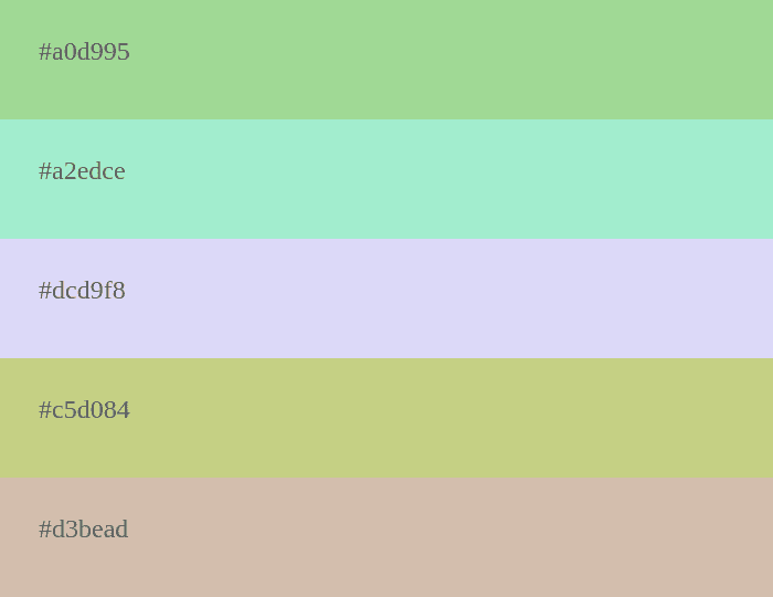 green pastel color palette combination