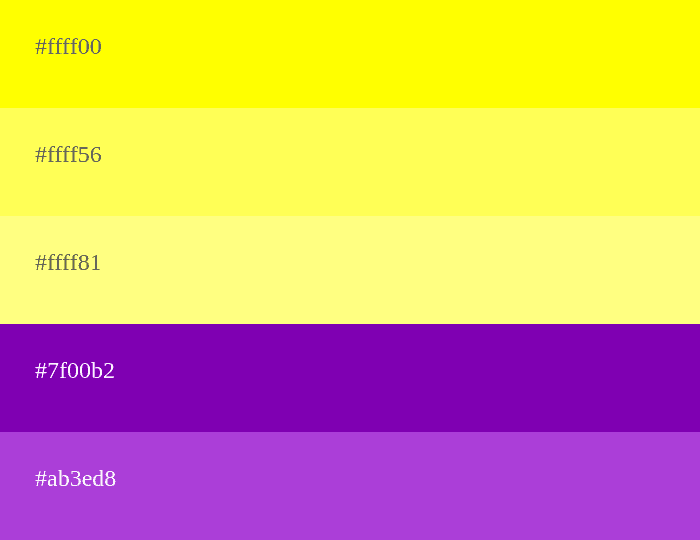 yellow and purple color palette