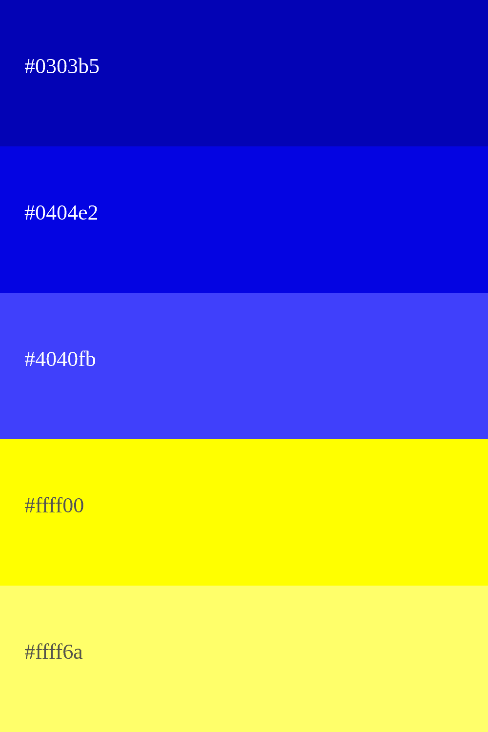 bleu roi et jaune