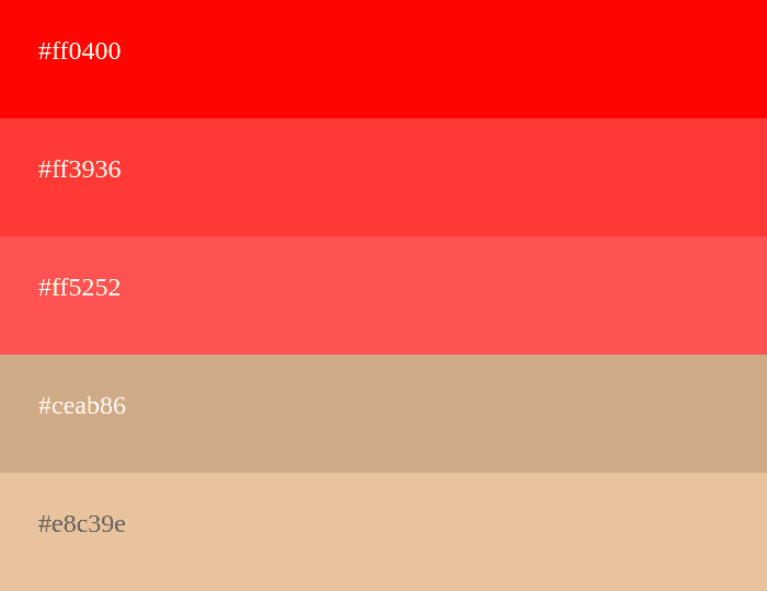 Combinaison de couleur rouge et beige