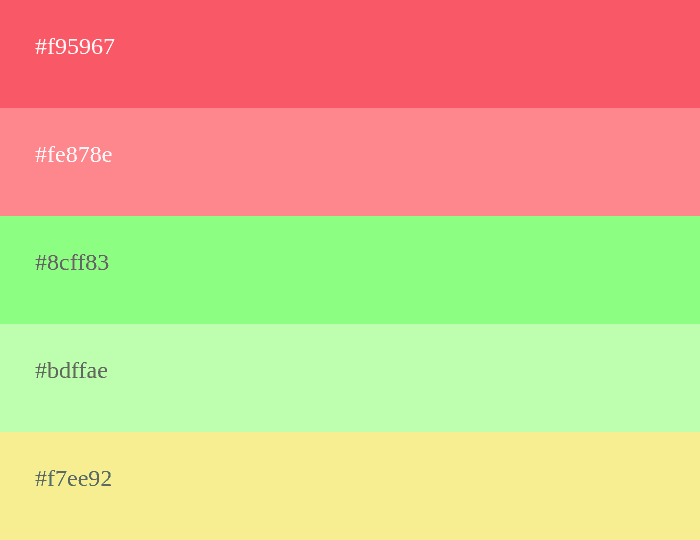 Cores quentes claras