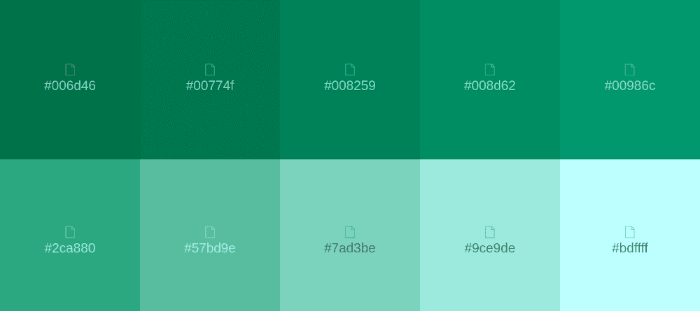 Green Color Palette Codes Combinations