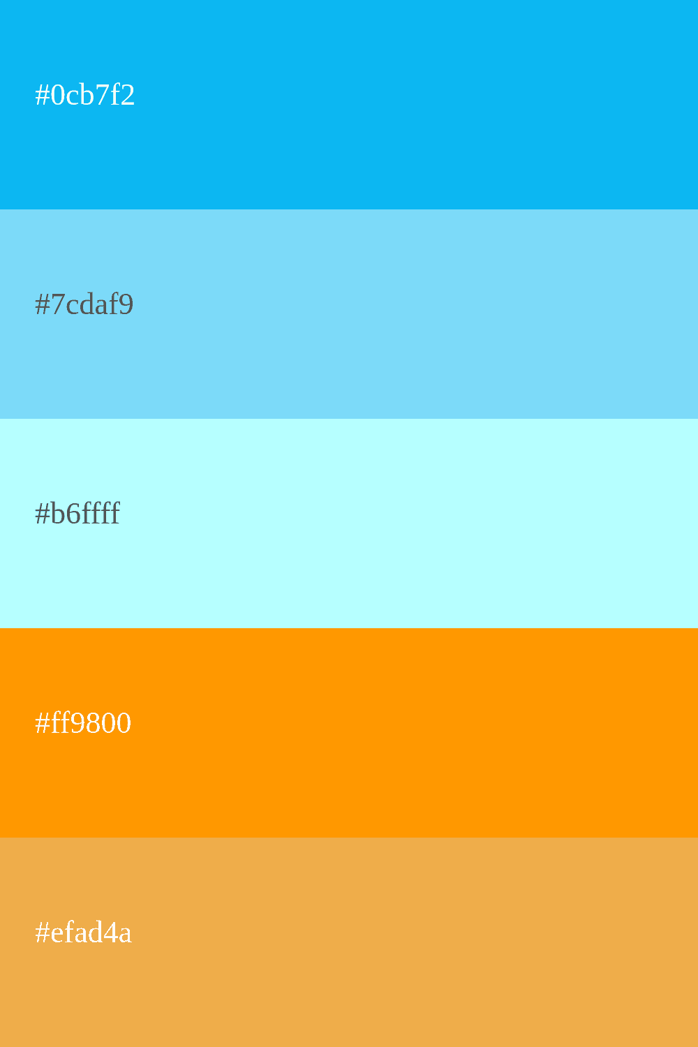 Combinação de cores azul claro e laranja