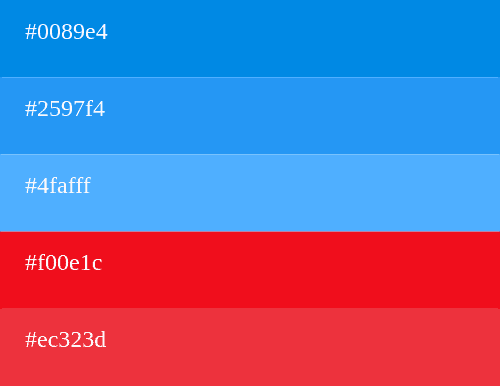 Blue and red color palette