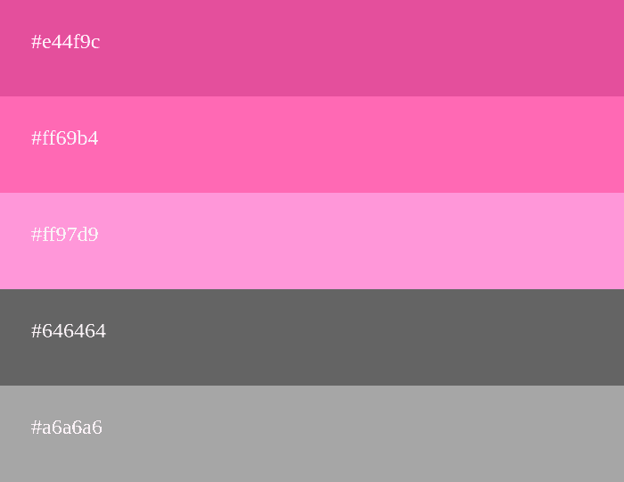 Palette de couleurs rose et gris