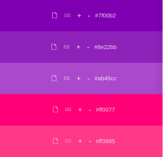 Palette de couleurs violet et magenta