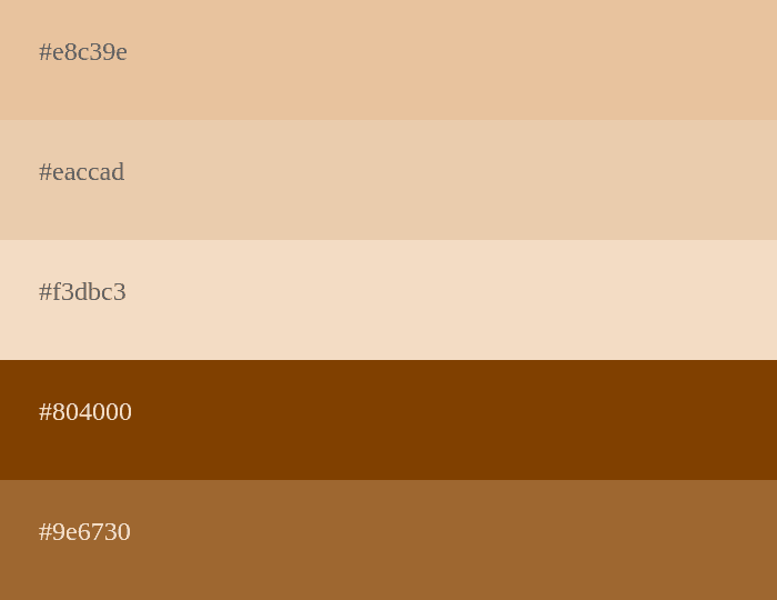paleta de cores bege e marrom