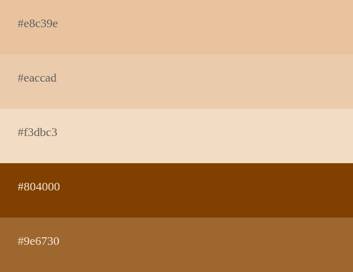 palette de couleurs beige et marron