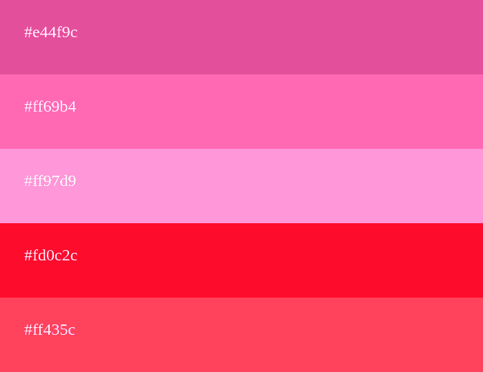 Pink and Red Color Palette