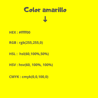 códigos del color yellow