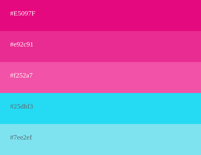 magenta and cyan color palette