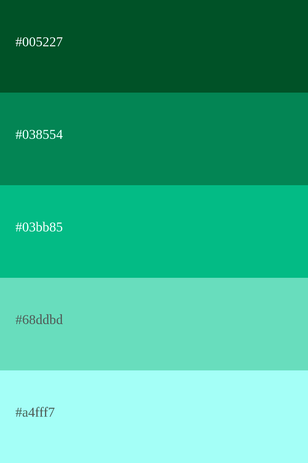 aqua green color palette