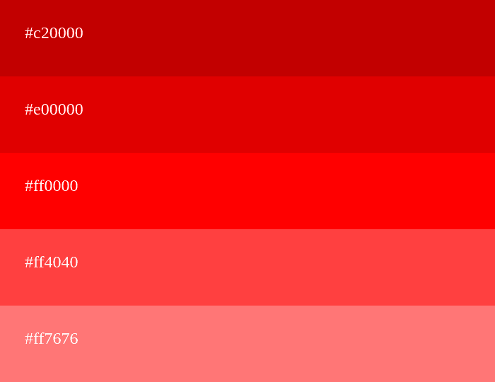 Paleta de color rojo
