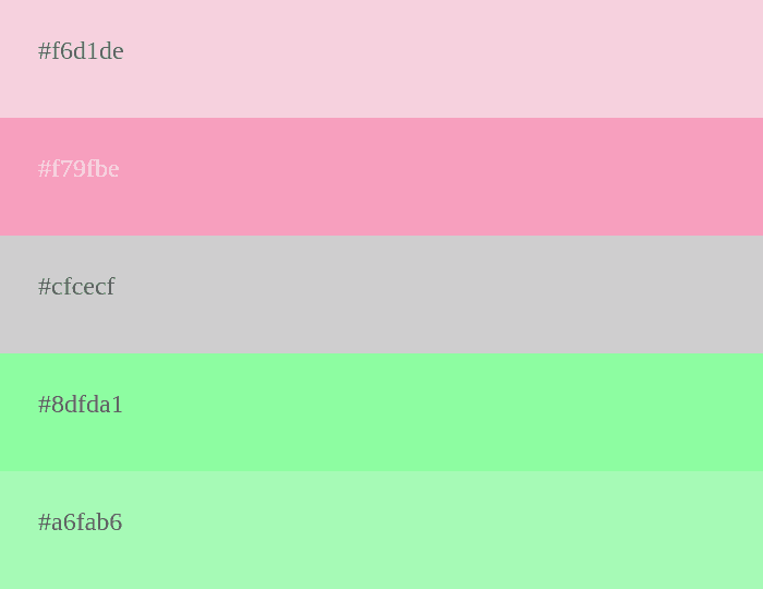pastel pink and green palette