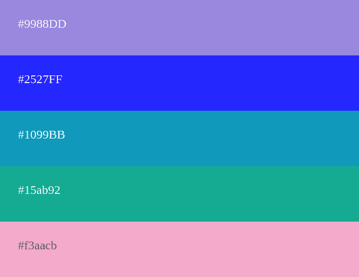 Kalte Farbpalette