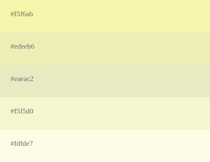 Palette de couleurs jaune pastel