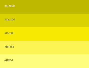 Paleta de cores amarelas códigos e combinações