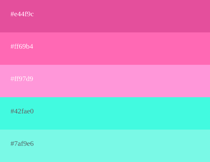 Pink and Cyan Color Palette