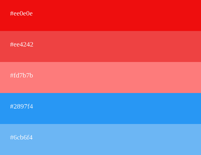 Rote und blaue Farbkombination