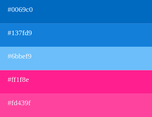 Palette de couleurs bleu et magenta