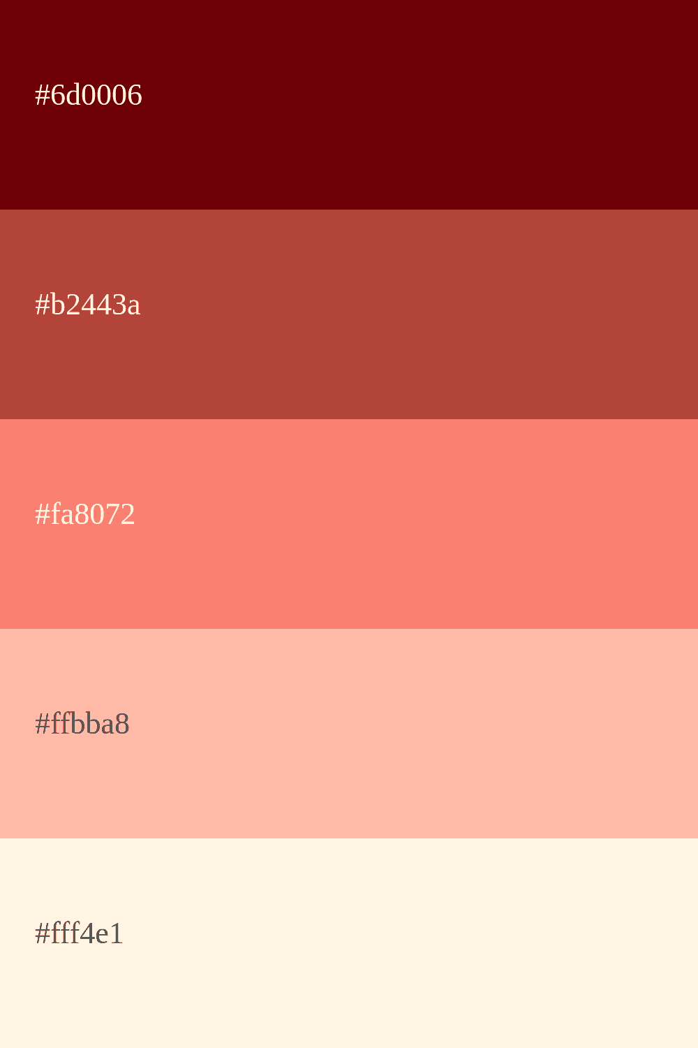 Lachsfarbene Farbpalette