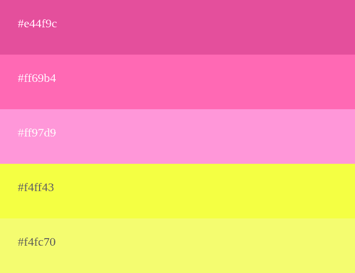 Pink and yellow color palette