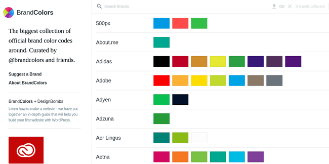 brand colors: cores usadas nos logotipos das marcas mais importantes do mundo
