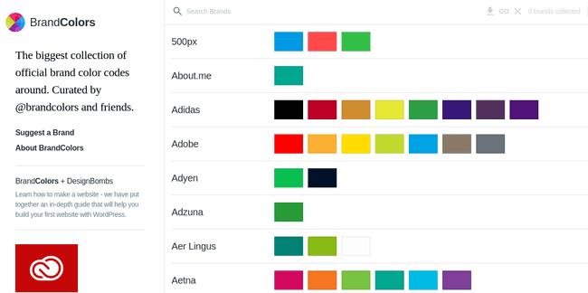 brand colors: colores usados en logos de las marcas más importantes del mundo