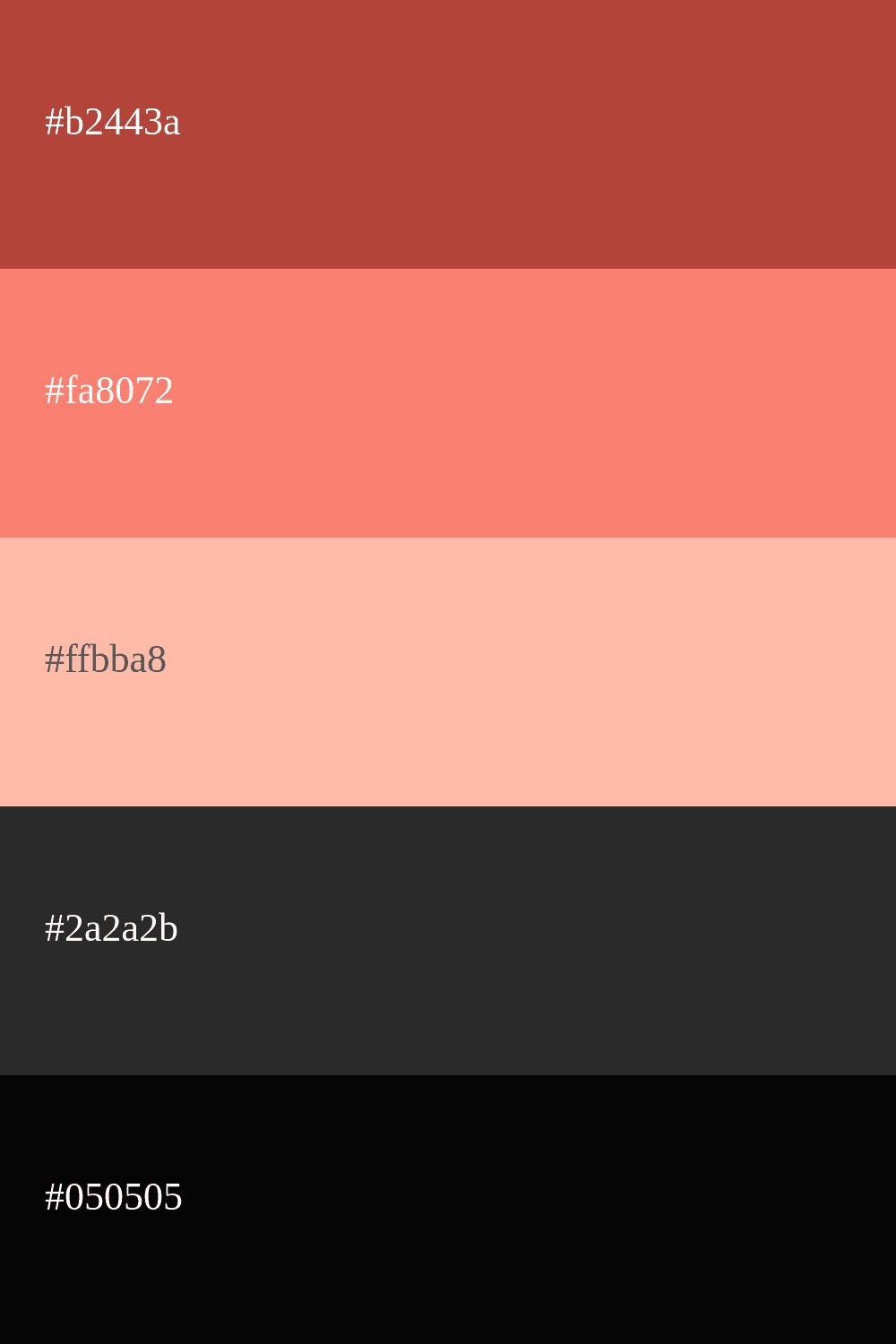 Lachsfarbene Palette mit Schwarz