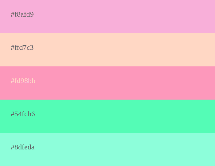 Cool Pink and Turquoise Color Palette