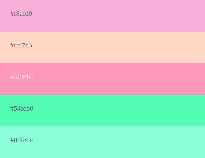 Cool pink and turquoise color palette