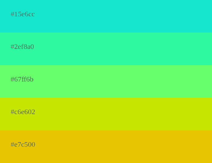 Cyan, Grün und Gelb Neonfarben