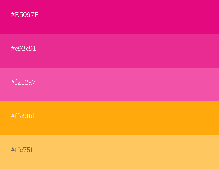 palette de couleurs magenta et orange