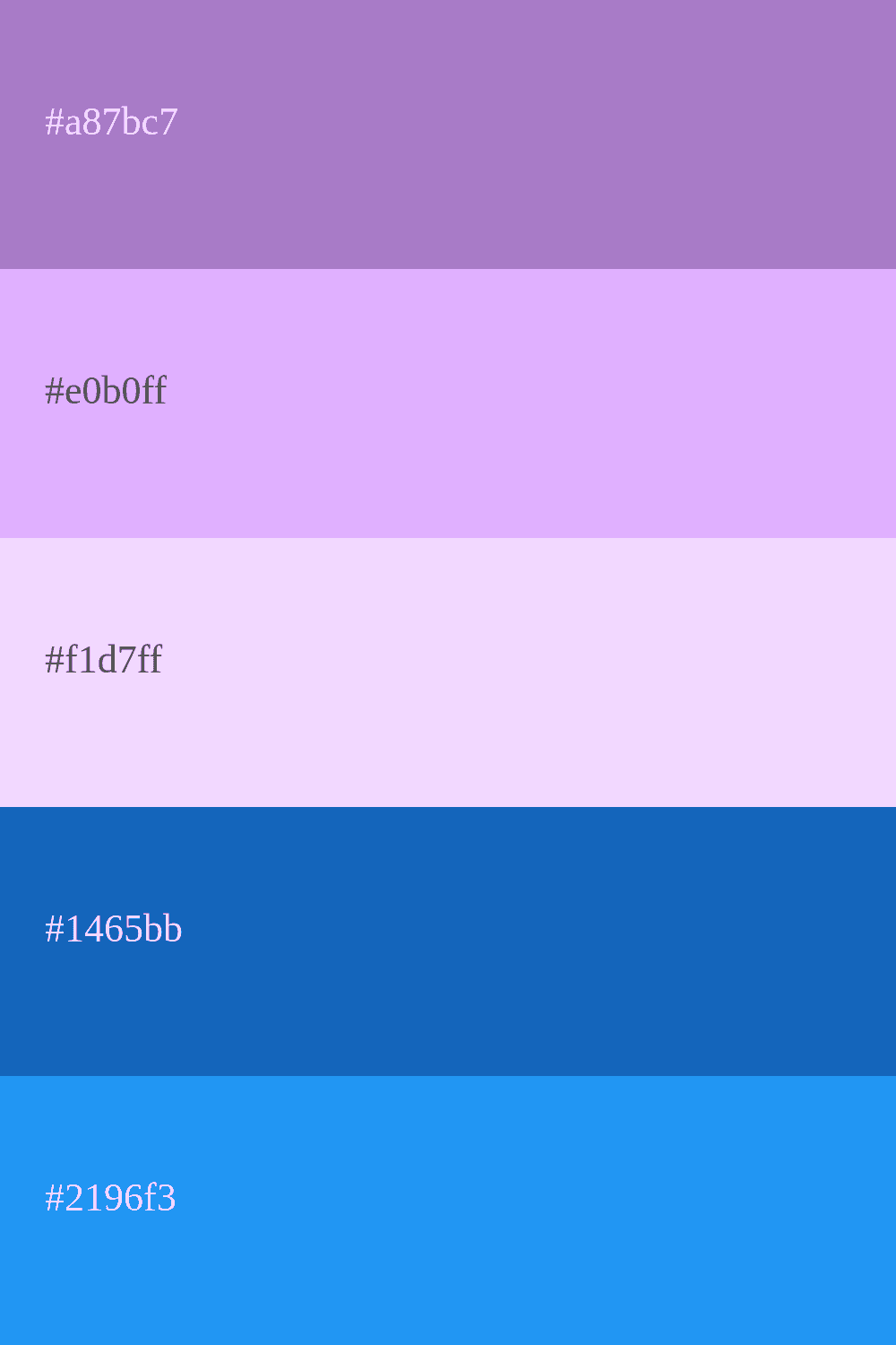 couleur mauve et bleu