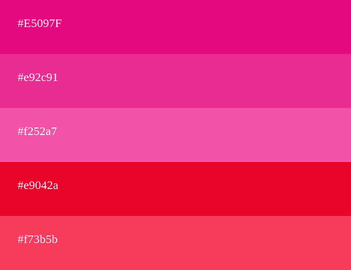 magenta and red color palette