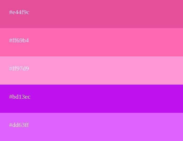 Pink Color Palettes Combinations And Codes